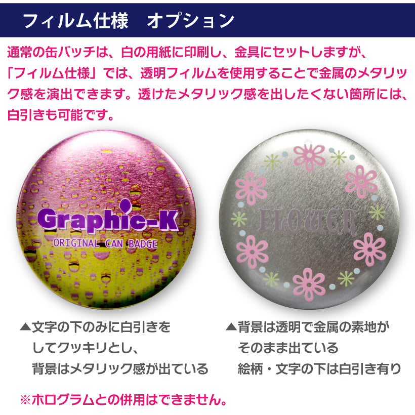 缶バッジ  / クリップ付き安全ピン76mm