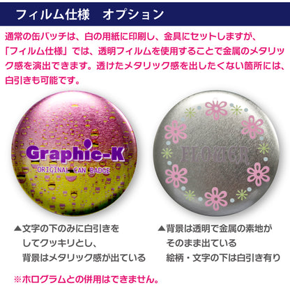 缶バッジ  / クリップ付き安全ピン76mm